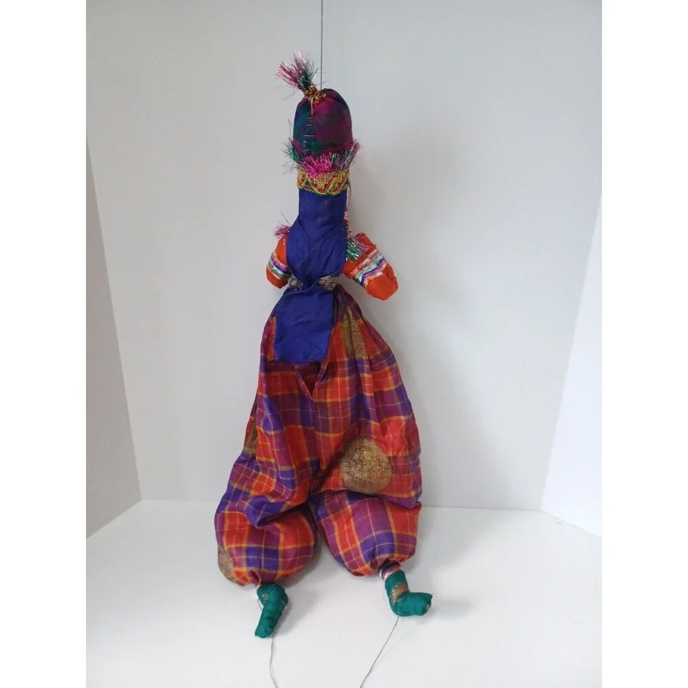 VTG Middle Eastern Puppet Doll Wooden Hand Painted Heads -Rajasthani‎ Attire